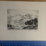 Etching titled Long's - East Face